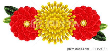 Decorative graphic of flowers made with Tsumami-zaiku Decorative graphic of flowers made with Tsumami-zaiku 97459168