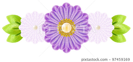 Decorative graphic of flowers made with Tsumami-zaiku Decorative graphic of flowers made with Tsumami-zaiku 97459169