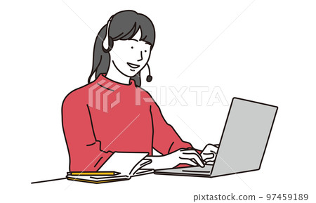 Asian woman having online meeting at home Asian woman having online meeting at home 97459189