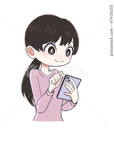 Woman operating a smartphone 97459205