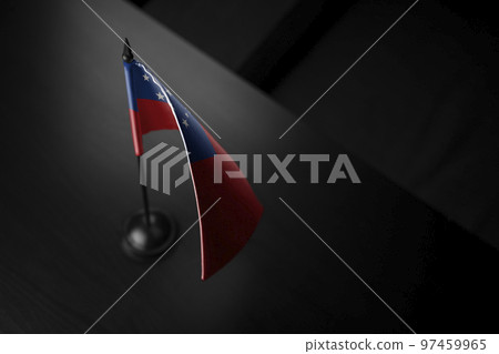 Small national flag of the Samoa on a black background Small national flag of the Samoa on a black background 97459965