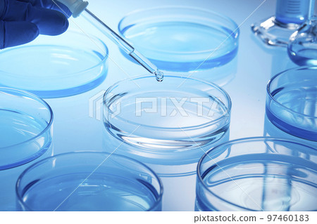 Science lab with beaker and dropper Science lab with beaker and dropper 97460183