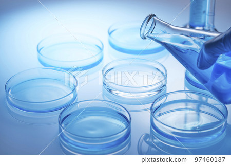 Science lab with beaker and dropper 97460187