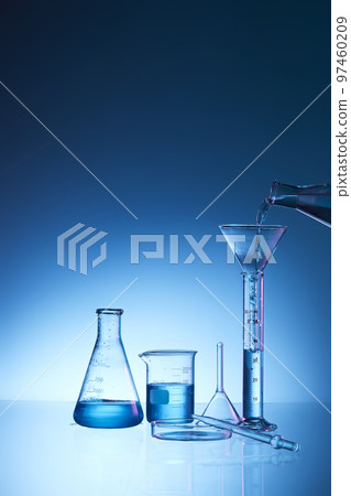 Science lab with beaker and dropper 97460209