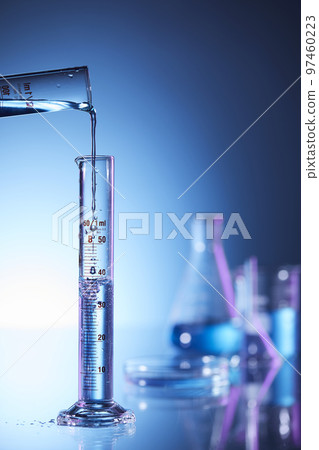 Science lab with beaker and dropper Science lab with beaker and dropper 97460223