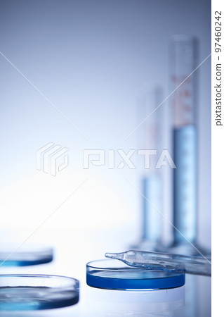 Science lab with beaker and dropper Science lab with beaker and dropper 97460242