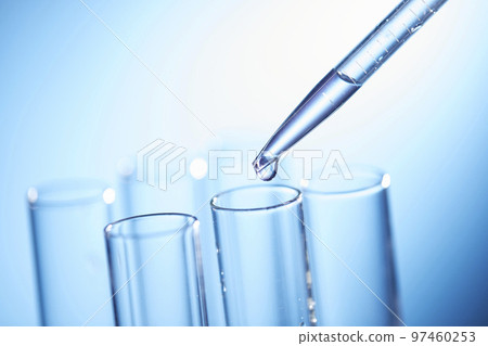 Science lab with beaker and dropper Science lab with beaker and dropper 97460253