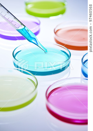 Science lab with beaker and dropper 97460568