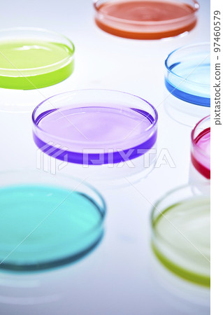 Science lab with beaker and dropper 97460579