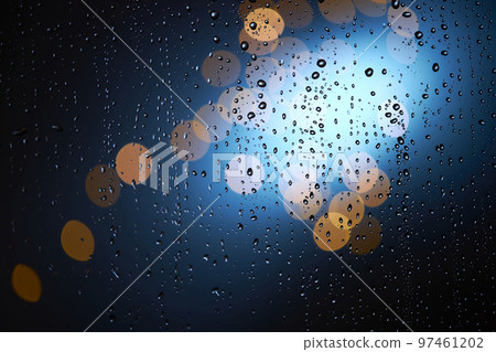 Scenery outside window on rainy day Scenery outside window on rainy day 97461202