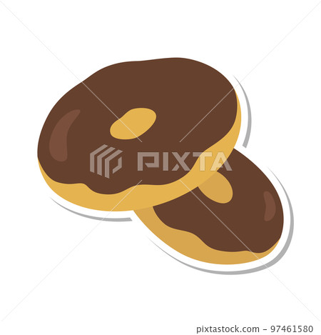 Sticker-style single food illustration donuts 97461580