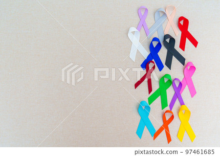 World cancer day, February 4. Colorful ribbons for supporting people living and illness. Healthcare, fighting, medical and National Cancer Survival day, Autism awareness day concept World cancer day, February 4. Colorful ribbons for supporting people living and illness. Healthcare, fighting, medical and National Cancer Survival day, Autism awareness day concept 97461685