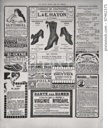 Vintage newspaper page halftone effect. Nostalgic background Vintage newspaper page halftone effect. Nostalgic background 97462375