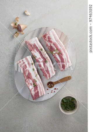 Juicy and appetizing pork and beef steak 97463892