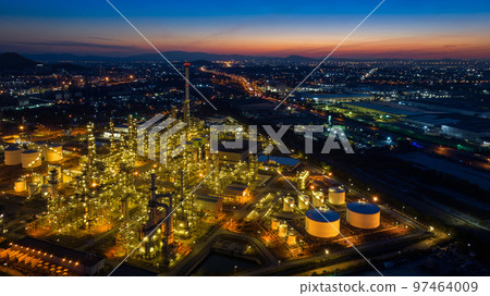 Panorama of Oil refinery at twilight. Oil Industry. 97464009