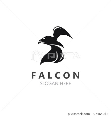 Falcon logo design image, silhouette eagle template illustration Falcon logo design image, silhouette eagle template illustration 97464012