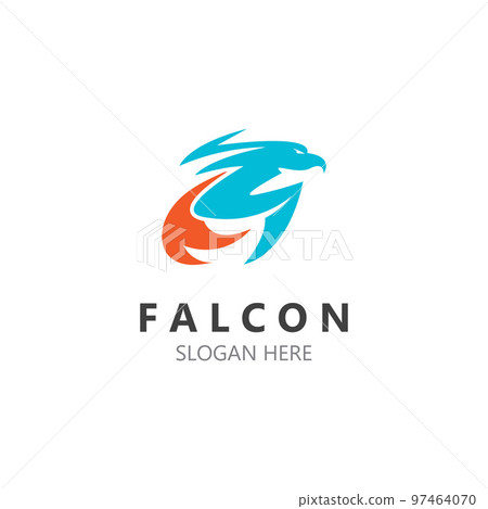 Falcon logo design image, silhouette eagle template illustration Falcon logo design image, silhouette eagle template illustration 97464070