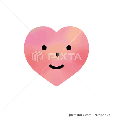 Smiling heart illustration watercolor Smiling heart illustration watercolor 97464573