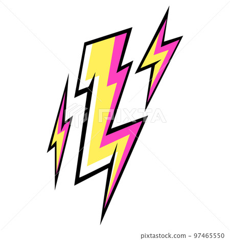 Illustration of comic lightning. Cartoon pop art creative image. 97465550