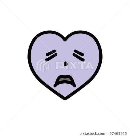 A heart illustration with a gloomy expression, with a main line A heart illustration with a gloomy expression, with a main line 97465935