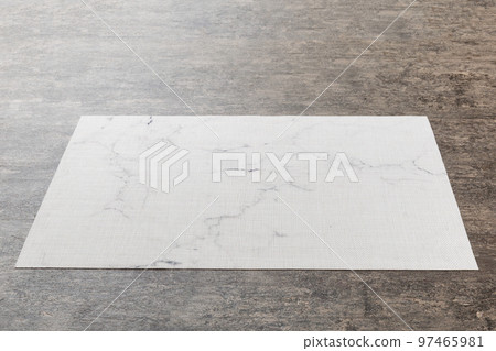 Perspective view of tablecloth for food on cement background. Empty space for your design Perspective view of tablecloth for food on cement background. Empty space for your design 97465981