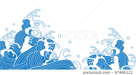波浪背景插圖設計 97466122