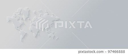 Illustration of a world map made of stars on a white background. Horizontal banner Illustration of a world map made of stars on a white background. Horizontal banner 97466888