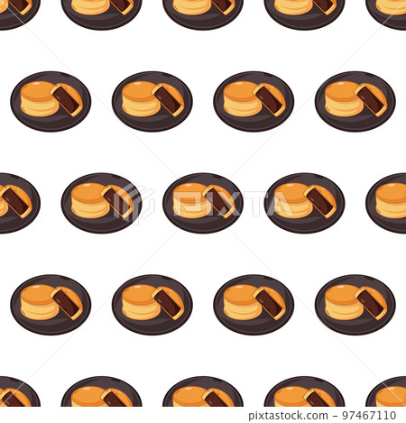 cartoon imagawayaki, japanese food seamless pattern on colorful background 97467110