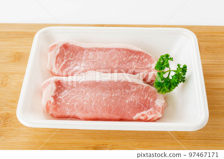 pork loin in food tray pork loin in food tray 97467171