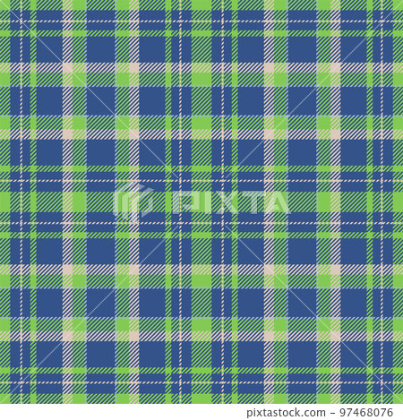 Plaid seamless pattern in green. Check fabric texture. Vector textile print. 97468076