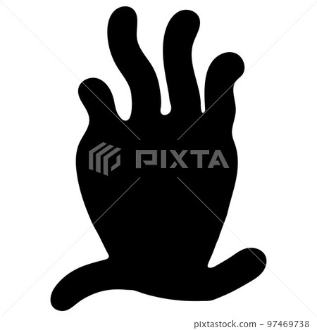Sea Anemone Silhouette Illustration Isolated on White Background. Vector Black Sea Anemone Shape Illustration. 97469738