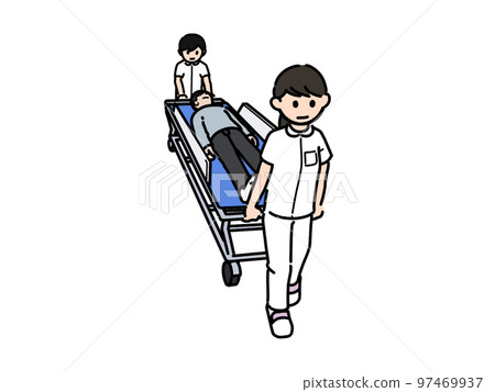 Transportation on a stretcher Transportation on a stretcher 97469937
