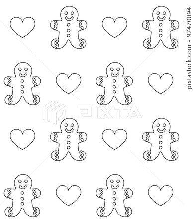 Vector seamless pattern of ginger bread cookies 97470094