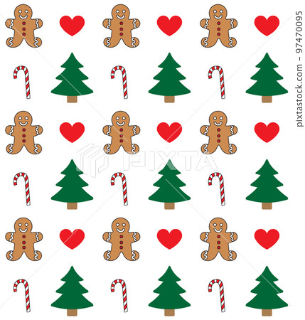 Vector seamless pattern of flat Christmas elements Vector seamless pattern of flat Christmas elements 97470095