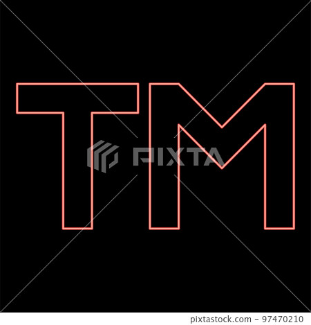 Neon tM letter trademark red color vector illustration image flat style 97470210