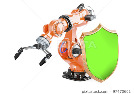 Robotic arm with shield, 3D rendering 97470601