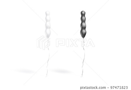 Blank black and white knobby balloon flying mockup, front view Blank black and white knobby balloon flying mockup, front view 97471823