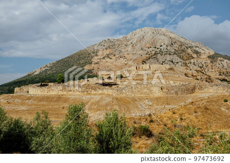 ruins of the acropolis of Mycenae, in Greece ruins of the acropolis of Mycenae, in Greece 97473692