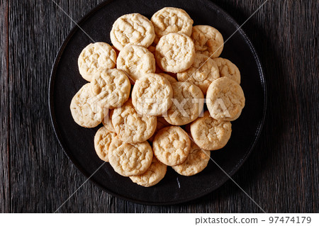 amish sugar cookies on plate, top view amish sugar cookies on plate, top view 97474179