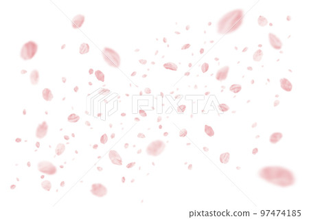 A lot of realistic cherry blossoms that can be used as cutouts 97474185