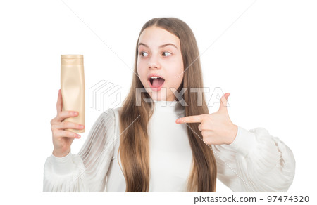 presenting cosmetic product for teen. kid use shower gel. 97474320