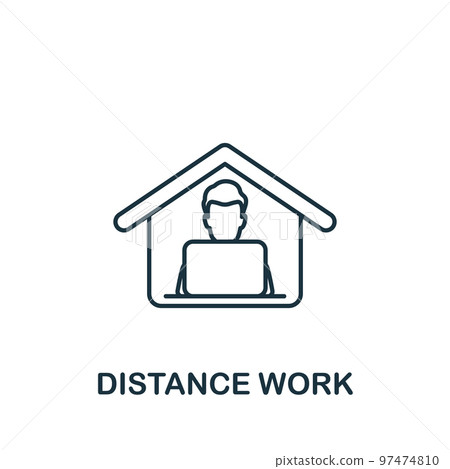 Distance Work icon. Monochrome simple New Normality icon for templates, web design and infographics 97474810