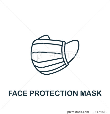 Face Protection Mask icon. Monochrome simple New Normality icon for templates, web design and infographics 97474819