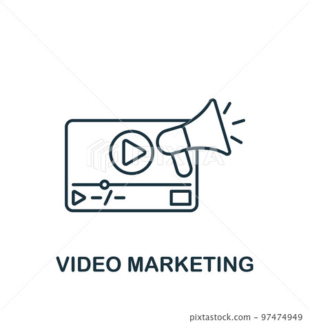 Video Marketing icon. Monochrome simple Marketing Strategy icon for templates, web design and infographics Video Marketing icon. Monochrome simple Marketing Strategy icon for templates, web design and infographics 97474949