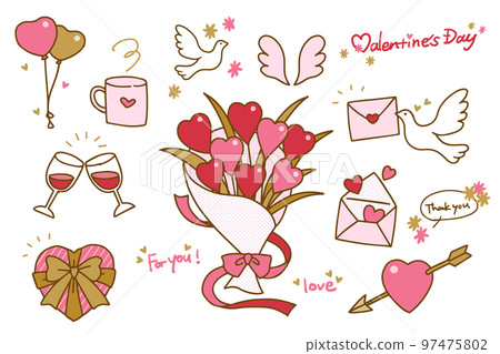 情人節元素的集合 97475802