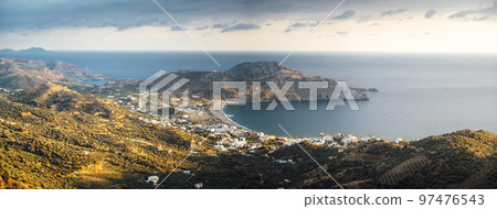 Mediterranean Sea And Rocky Coast Of Crete, Greece 97476543