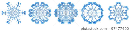 Snowflakes Dark Blue Ice Crystal Winter Symbol Snowflakes Dark Blue Ice Crystal Winter Symbol 97477400