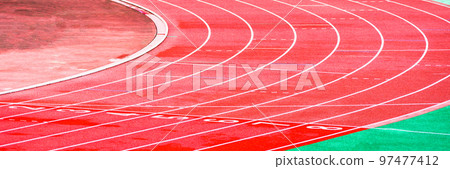 Athletics track stadium [Autumn image of sports] 97477412