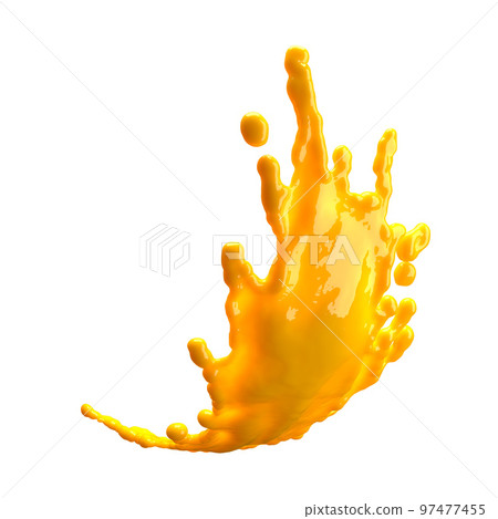 orange juice splash isolated on white background 97477455