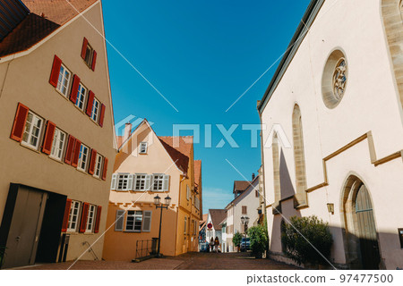 Old national German town house in Bietigheim-Bissingen, Baden-Wuerttemberg, Germany, Europe. Old Town is full of colorful and well preserved buildings. Old national German town house in Bietigheim-Bissingen, Baden-Wuerttemberg, Germany, Europe. Old Town is full of colorful and well preserved buildings. 97477500